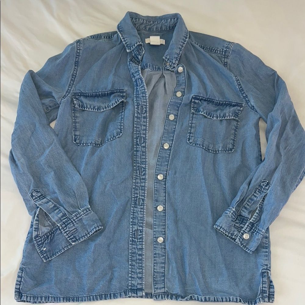 H&M Blue Denim Shirt (Size XXXS)